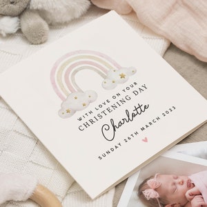 Cartão de batizado para menina, cartão de batizado fofo para filha, com amor no seu batizado, cartão de batizado personalizado para neta