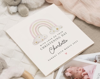 Carte de baptême pour fille, jolie carte de baptême pour fille, avec amour pour votre baptême, carte de baptême personnalisée petite-fille