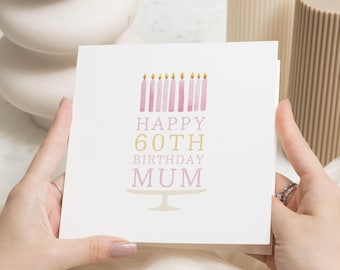 60th Birthday Card for Mum, Mum Birthday Card, Birthday Card for Her, 60th Birthday Cards, Simple Birthday Card, Birthday Cards for Mum