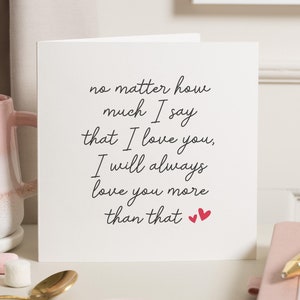 Carte d'anniversaire pour mari, carte d'anniversaire pour lui, je t'aime plus carte d'anniversaire, carte d'anniversaire de petit ami, pour petite amie, femme