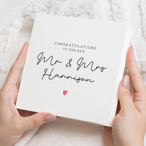 Cartão de casamento personalizado, cartão de feliz dia do casamento, cartões de casamento, cartões de parabéns pelo dia do casamento, presente de dia do casamento para amigos, para recém-casados