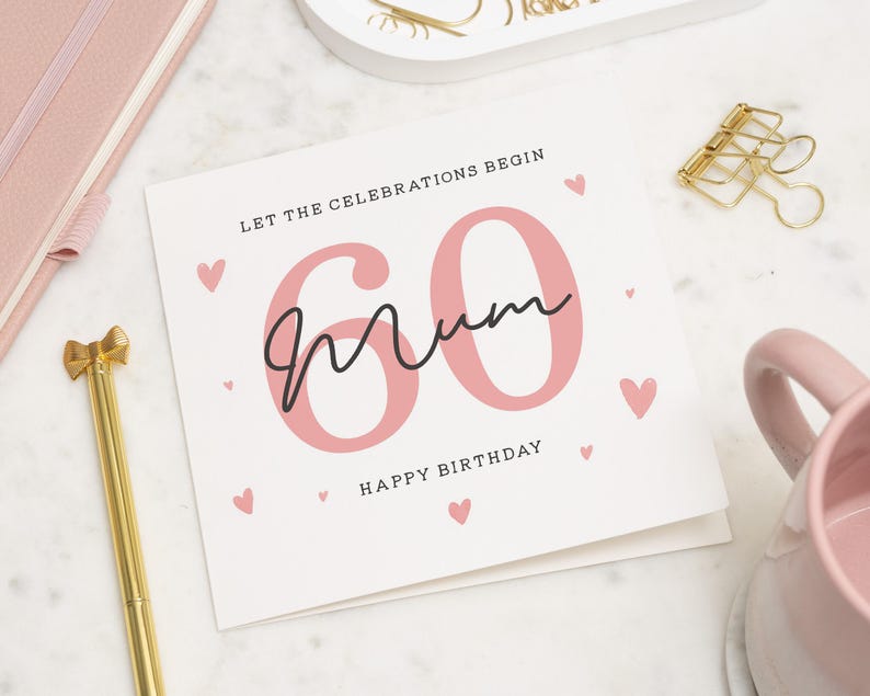 Carte du soixantième anniversaire de maman, carte du soixantième anniversaire pour maman, carte du soixantième anniversaire de maman, cadeau d'anniversaire pour maman, carte d'anniversaire pour maman, cadeau d'anniversaire pour maman image 1
