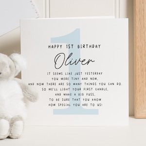 Carte 1er anniversaire pour garçon, carte 1er anniversaire fils, carte 1er anniversaire petit-fils, carte premier anniversaire neveu, cadeau premier anniversaire pour garçon