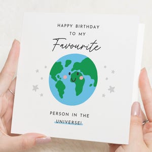 Geburtstagskarte für Freund, Lieblingsperson Geburtstagskarte, Geburtstagskarte für Sie, Süße Universum Karte, personalisierte Geburtstagskarte