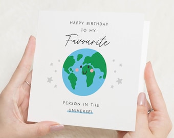 Geburtstagskarte für Freunde, Geburtstagskarte für die Lieblingsperson, Geburtstagskarte für sie, Karte mit niedlichem Universum-Motiv, personalisierte Geburtstagskarte