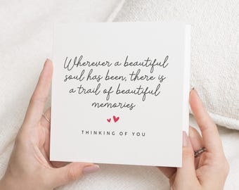 Carte de condoléances, carte de pensée pour vous, carte de condoléances, carte de deuil, désolé pour votre perte, carte de sympathie pour un ami, cadeau en pensant à vous
