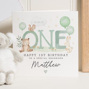 Carte 1er anniversaire pour garçon, carte 1er anniversaire fils, carte 1er anniversaire petit-fils, carte premier anniversaire neveu, cadeau premier anniversaire pour garçon