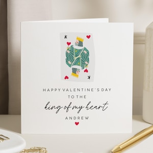 Biglietto di San Valentino "Re del mio cuore", regali per fidanzato, biglietti di San Valentino per marito, biglietto di San Valentino per lui, regalo di San Valentino per fidanzato