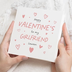 Vriendin Valentijnsdagkaart, valentijnskaart voor vriendin, valentijnskaarten voor haar, Valentijnsdagkaart voor mijn vriendin, roze harten