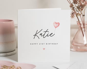 Happy 21st Birthday Card For Her, Personalised 21st Birthday Card, Birthday Gift For Daughter, Granddaughter Birthday Gift, Niece 21st Card