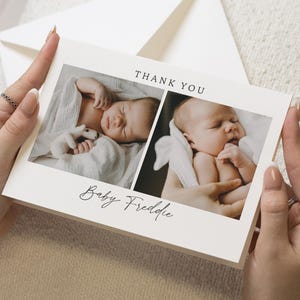 Gepersonaliseerde bedankkaarten New Baby, eenvoudige bedankkaarten voor nieuwe baby's, bedankkaarten voor babyfoto's, bedankkaarten voor ansichtkaarten, bedankbriefjes