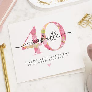 40. Geburtstagskarte für Frauen, 40er Freundkarte, 40er Geburtstagskarte für Freund, personalisierte 40er Geburtstagskarte, alles Gute zum Geburtstag 40 Karte