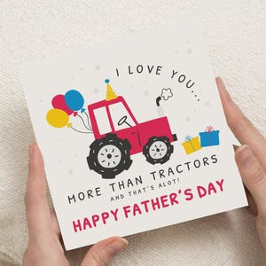 Vatertagskarte vom Sohn, Traktor-Vatertagskarte, süße Vatertagskarte, Vatertagskarte für Papa, Karte von Kindern