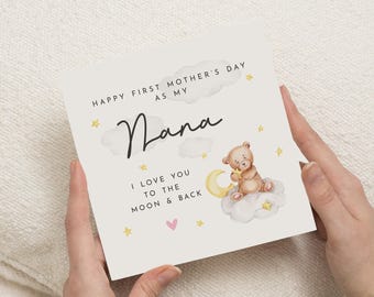 Nana 1st Mothers Day Card, Mother's Day Cards For Grandma, Happy 1st Mother's Day As My Nanny, First Mother's Day As My Nan, For Nanna