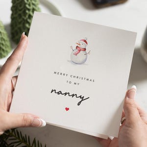 Nan Weihnachtskarte, Nanny Weihnachtskarte, Weihnachtskarte für Nanny, Nannie, frohe Weihnachten Nanny, Geschenk, personalisierte Nan Weihnachtskarte