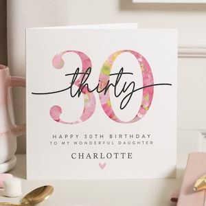 Carte 30e anniversaire fille, carte 30e anniversaire pour elle, carte 30e anniversaire pour fille, cadeau 30e anniversaire fille, cadeau 30e fille