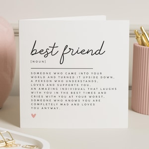 Bester Freund Geburtstagskarte, Bester Freund Karte, Brief an einen Freund, Freundkarte, Freundschaftskarte, Bestie Geburtstagskarte für Sie, Freund Geburtstag