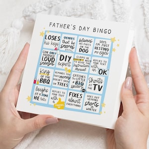 Fathers Day Card, Funny Fathers Day Card, Fathers Day Bingo Card, Card for Dad, Dad Birthday Card, Card for Him, Personalised Dad Card