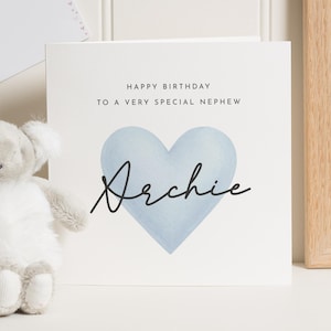 Tarjeta de cumpleaños para sobrino, tarjeta de cumpleaños para sobrino, tarjeta de cumpleaños personalizada para niño, tarjeta de cumpleaños linda, tarjeta especial para sobrino
