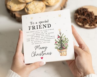 Carte de Noël d'un ami, carte de Noël meilleur ami, carte de Noël pour amis spéciaux, carte de Noël d'un ami, carte de Noël meilleur ami, poème