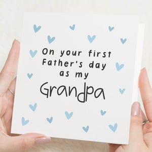 Primo biglietto per la festa del papà per il nonno, biglietto per la festa del papà da bambino, biglietto per la festa del papà per il nonno, simpatico biglietto per la festa del papà, biglietto con cuori blu