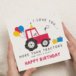 Geburtstagskarte für Papa, Traktor Geburtstagskarte von Sohn, süße Karte für Papa, alles Gute zum Geburtstagskarte für Ihn, Traktorkarte für Papa