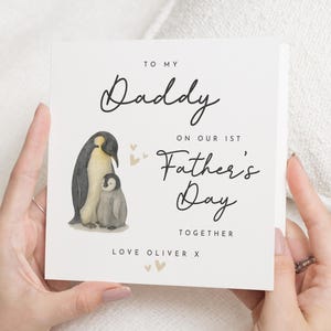 Fathers Day Card from Baby, 1st Fathers Day Card, Daddy Fathers Day Card, Penguin Card, Personalised Fathers Day Card, Cute Animal Card