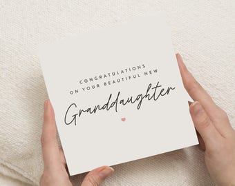 Tarjeta para nuevos abuelos, Tarjeta para nueva nieta, Tarjeta para abuelos, Tarjeta para bebé niña, Nueva nieta, Regalo para bebé niña, Bebé nieta