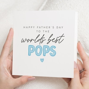 Fathers Day Card for Pops, Worlds Best Pops Card, Fathers Day Card from Kids, Fathers Day Card for Him, Personalised Fathers Day Card