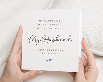 Birthday Card for Husband, Husband Birthday Card, Birthday Card for Him, Personalised Birthday Card, My Husband Card, Best Friend Card