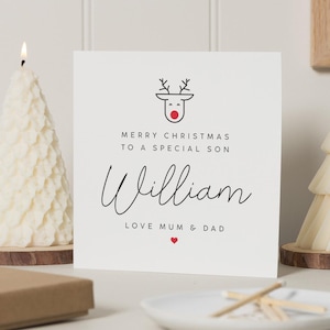 Tarjeta de Navidad para hijo, Tarjeta de Navidad para hijo, Tarjetas de Feliz Navidad para hijo, Tarjeta de Navidad para hijo, Regalo de Navidad para hijo, Regalo de Navidad para hijo, Tarjeta de Navidad para hijo