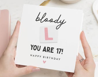 17th Birthday Card, 17 Birthday Card for Teenager, Funny Birthday Card, Learner Driver Card, Birthday Card for Her or Him
