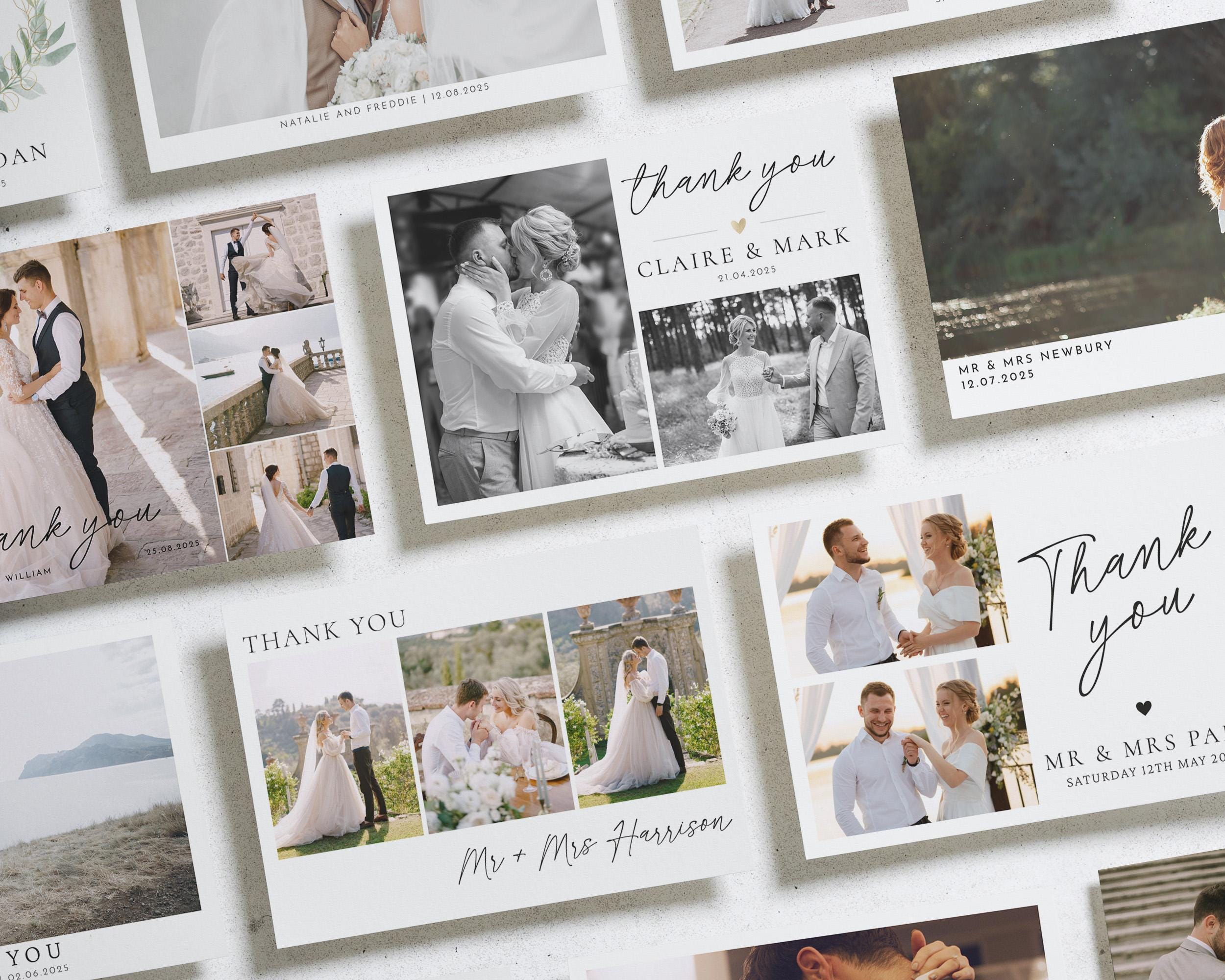 Personalised Wedding Thank You Card, Photo Wedding Thank You Card ...