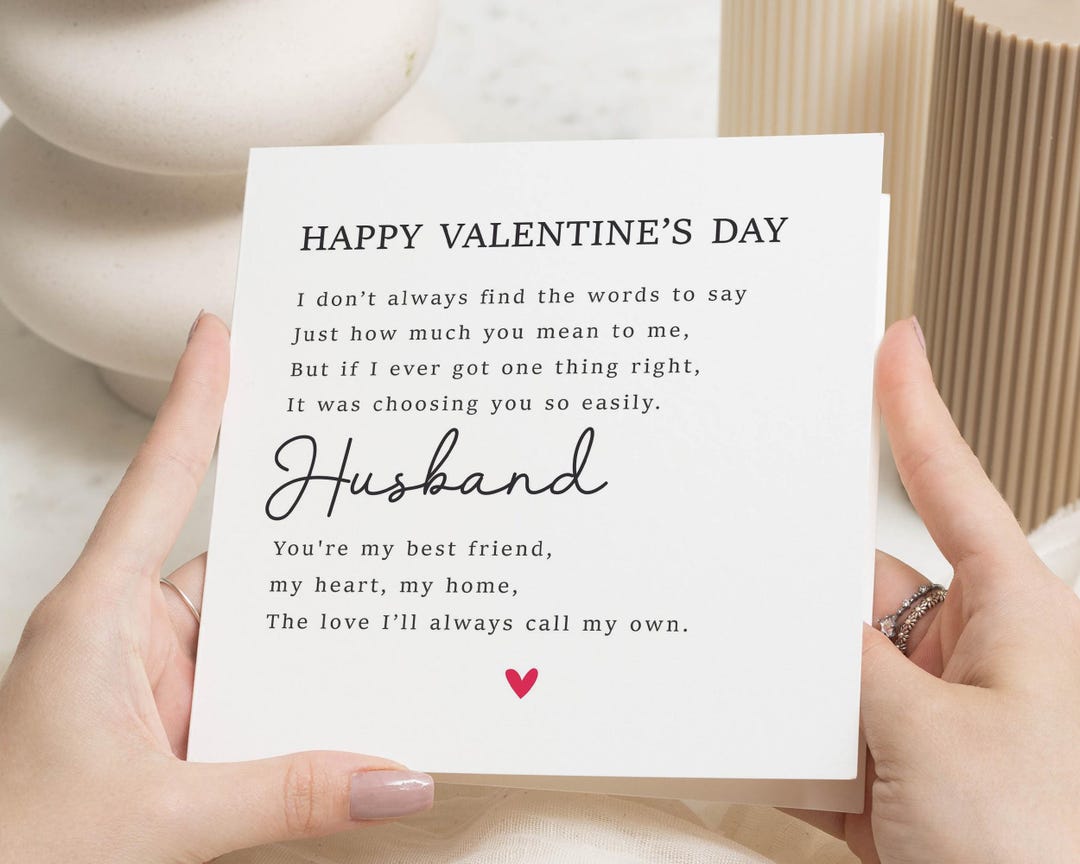 Valentines Day Card for Husband, Husband Valentines Card, Romantic ...