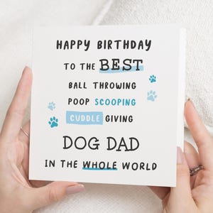 Tarjeta de cumpleaños para papá de perro, tarjeta de cumpleaños para papá de perro, tarjeta de cumpleaños para él, tarjeta de cumpleaños divertida, tarjeta para el mejor papá de perro, tarjeta para amantes de los perros