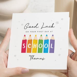 Good Luck Card for Kids, First Day at School Card, Personalised Good Luck Card, Good Luck Card for Boy, Good Luck Card for Girl
