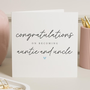 Carte Félicitations pour votre nouvelle tante et son oncle, nouvelle nièce, carte pour un nouveau bébé neveu, pour une nouvelle tante et un nouvel oncle, cadeau pour un nouvel oncle et une tante