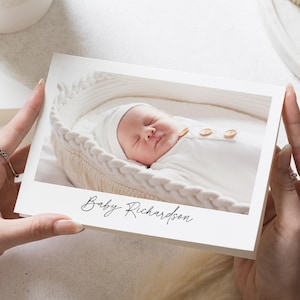 Baby Foto Dankeschön Karten, Benutzerdefinierte neue Babykarten Dankeschön, personalisierte Dankeschönkarten Neues Baby Mädchen, Junge Postkarte Danke Karte