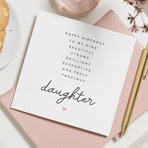 Carte d'anniversaire fille poème pour elle, carte d'anniversaire fille poème, cadeau d'anniversaire spécial pour fille, cadeau d'anniversaire fille, de la part de maman et papa