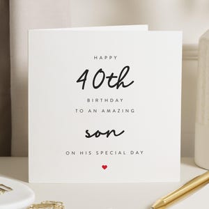Carte de 40e anniversaire de fils, carte de 40e anniversaire pour fils, cadeau de 40e anniversaire de fils, cartes de 40e anniversaire de fils, 40e anniversaire du fils, 40 anniversaire