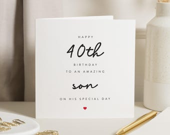 Geburtstagskarte zum 40. Geburtstag für den Sohn, Geschenk zum 40. Geburtstag für den Sohn, Geburtstagskarten zum 40. Geburtstag für den Sohn, Geburtstagskarte zum 40. Geburtstag des Sohnes, 40. Geburtstag