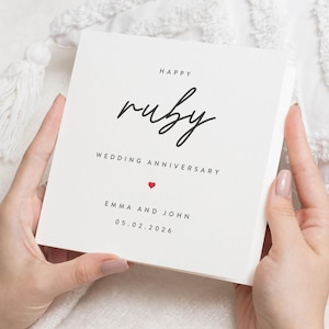 Ruby Wedding Anniversary Card, Personalised Anniversary Card, Anniversary Card for Couple, 40th Anniversary Card, Custom Card