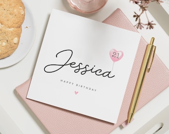 Personalised 21st Birthday Card For Her, Special 21st Birthday Card, Birthday Gift For Daughter, Friend Birthday Gift, Twenty First Card
