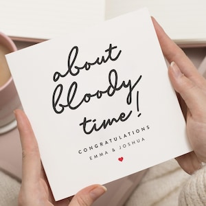 Cartão de noivado personalizado, parabéns pelo seu noivado, cartão de noivado About Time, cartão de noivado engraçado para amigo, para casal