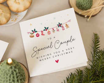 Kerstkaart voor stel, speciale kerstkaart voor stel, vrolijke kerstkaart, gepersonaliseerde kerstkaart, feestelijke kaart voor hen