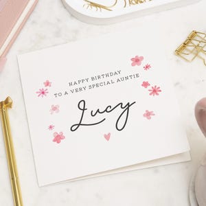 Carte d'anniversaire tante, carte d'anniversaire personnalisée pour tante, carte d'anniversaire spéciale tante, cadeau d'anniversaire tante, pour elle, jolie carte tante