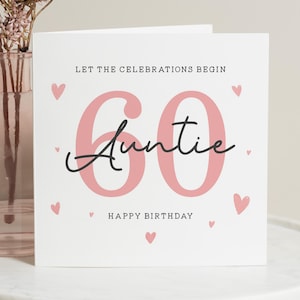 Tante 60. Geburtstagskarte, 60. Geburtstagsgeschenk, Tante sechziger Geburtstag, Tante Geburtstagsgeschenk, Geburtstagskarte Tante, Tante Geburtstagsgeschenk