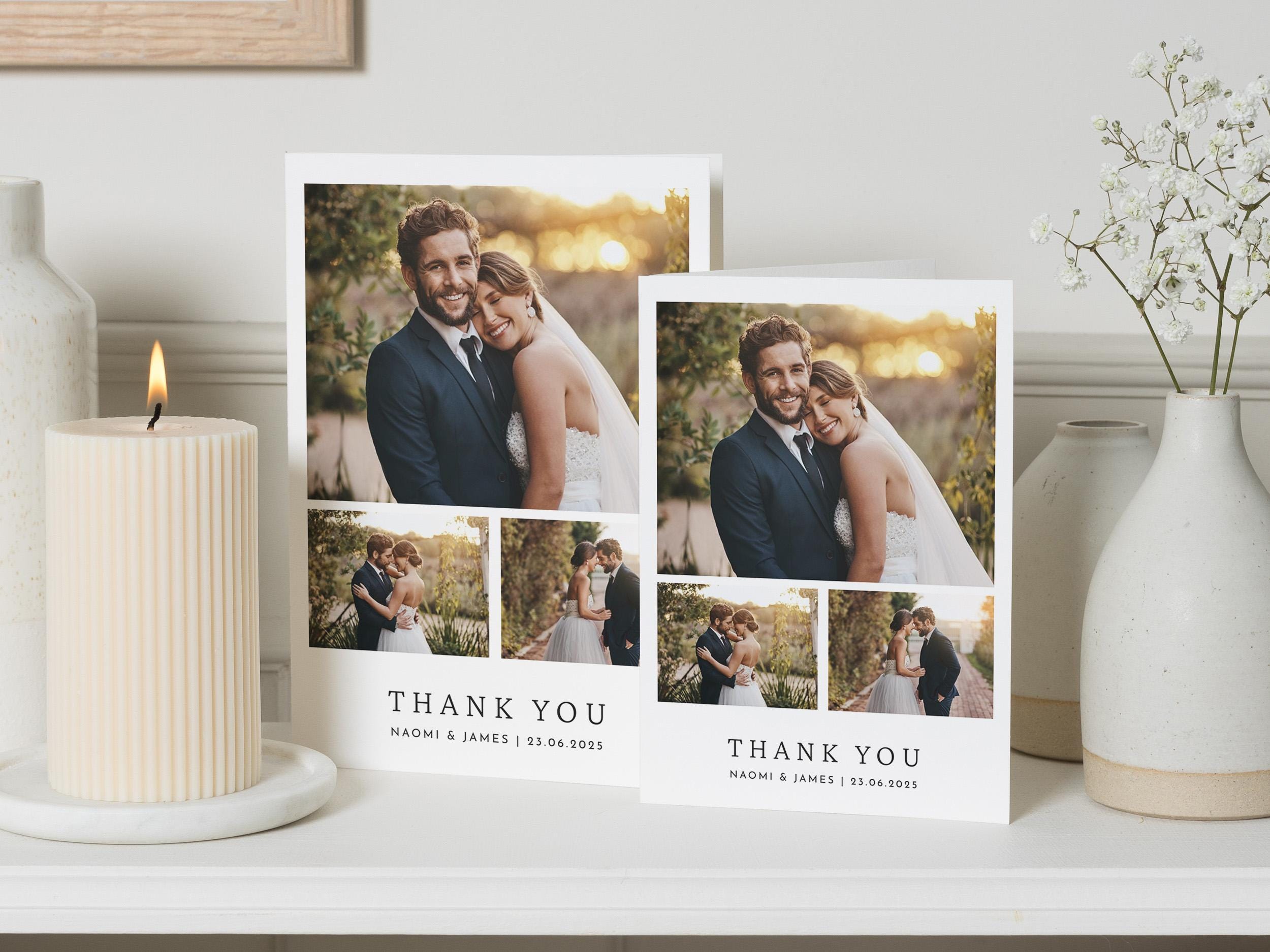 Wedding Photo Thank You Cards, Personalised Thank You Cards Wedding ...