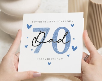 70er Geburtstagskarte für Papa, Papa 70er Geburtstagskarte, Geburtstagskarte für Ihn, Meilenstein-Geburtstagskarte, personalisierte Papa-Geburtstagskarte