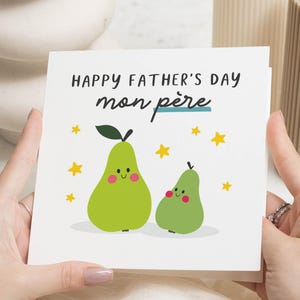 Fathers Day Card For Dad, Fathers Day Card Mon Pere, Cute French Fathers Day Card, Fathers Day Card For Him, Pear Card